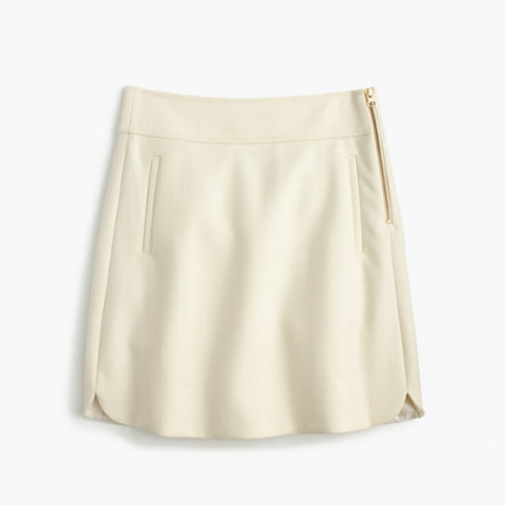 J Crew Cream Wool Mini Skirt Size 2